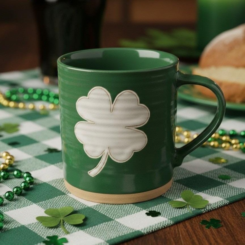 Spectrum Designz Stoneware Mug Four Leaf Clover Coffee Cup